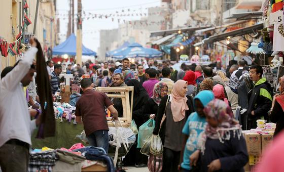 People gather at a market in Tripoli, the capital of Libya. (file)